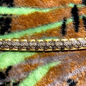 6 1/2” gold tone .925 Diamond bracelet